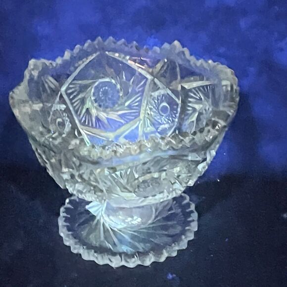 LE Smith Aztec Heritage Compote Iridescent Carnival Glass Whirling Star Pattern - Picture 2 of 14